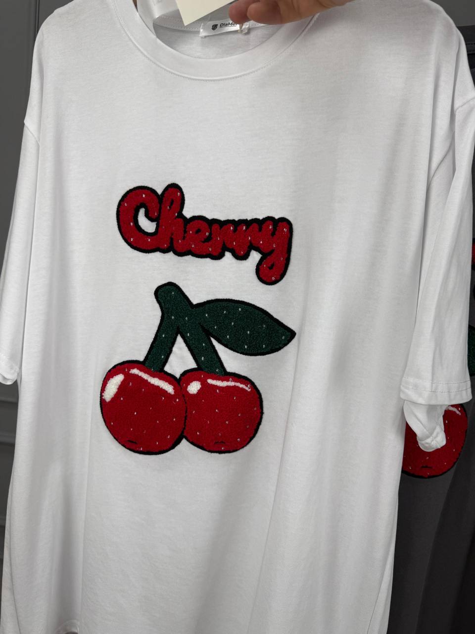 🌟 Фабричные футболки с вышивкой вишни 🍒 